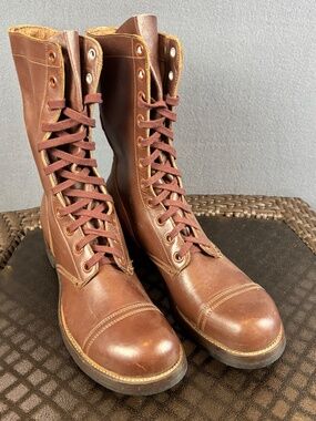 BF Goodrich Leather Military Combat Lace Up Jumper Boots Size 10N